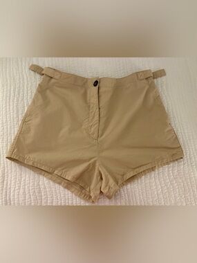 Zara Beige Cotton Shorts | Elastic Waist | Size Medium